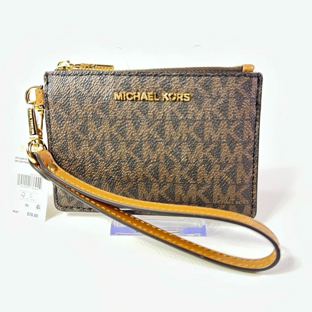 NEW Women’s Michael Kors Small Logo Zip Wallet - Picture 2 of 5
